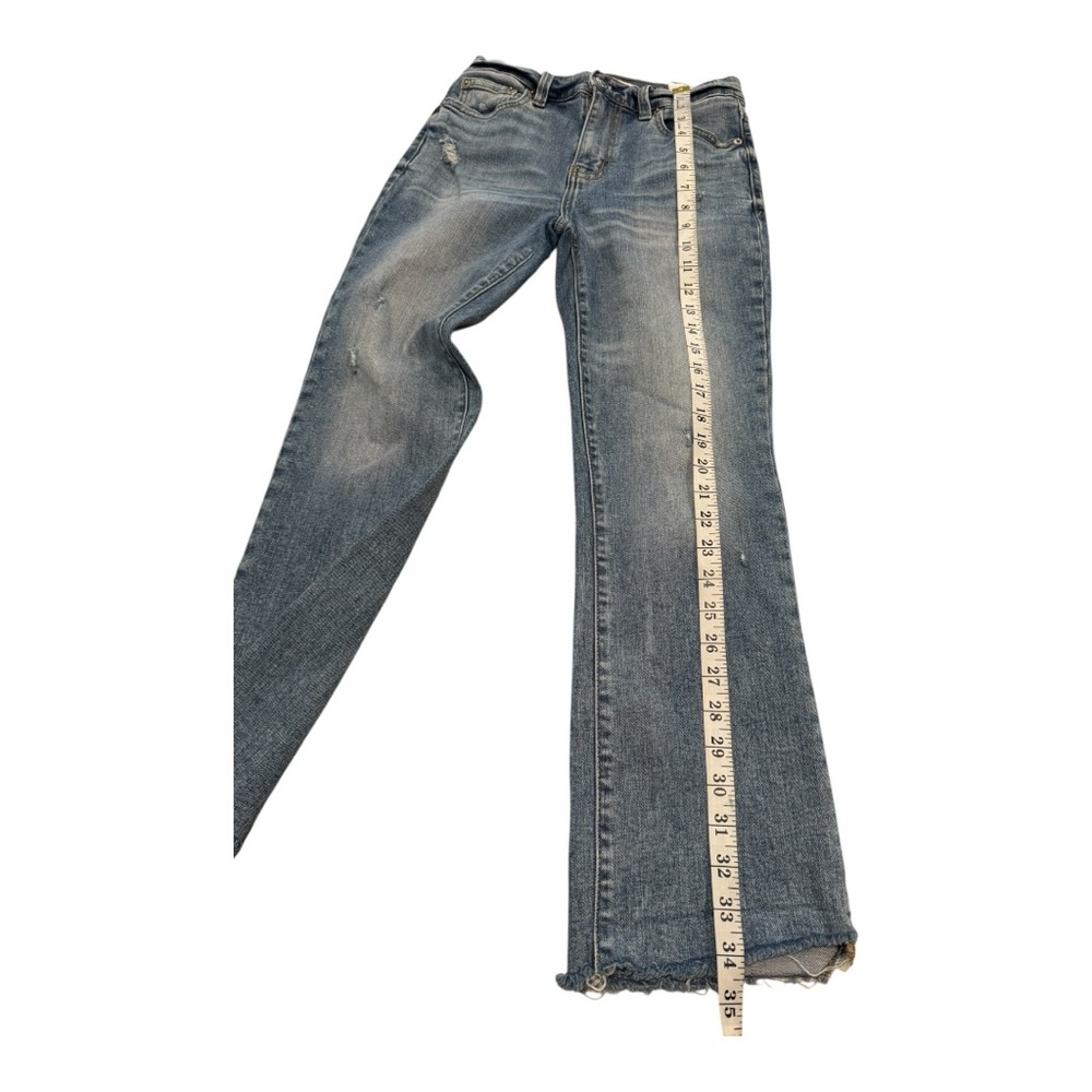 DAZE Denim Just Right Rise Distressed Flare Jeans Women’s Size 24 Light Wash - Picture 4 of 7